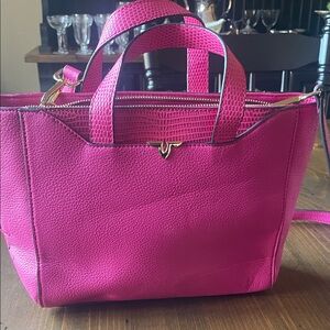 Pink Textured Women's Handbag